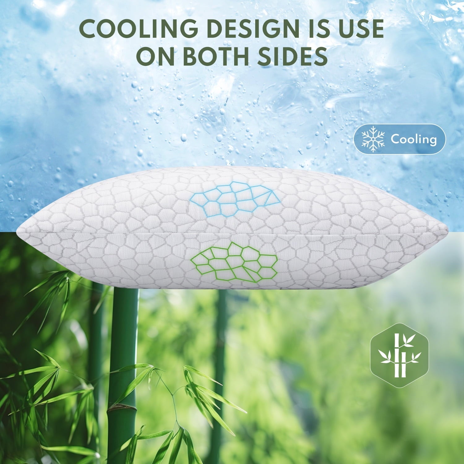 Cooling Memory Foam Queen Pillows for bed 2 Pack,Adjustable Support & Heat Dissipation Tech for Side,Back,Stomach & H...