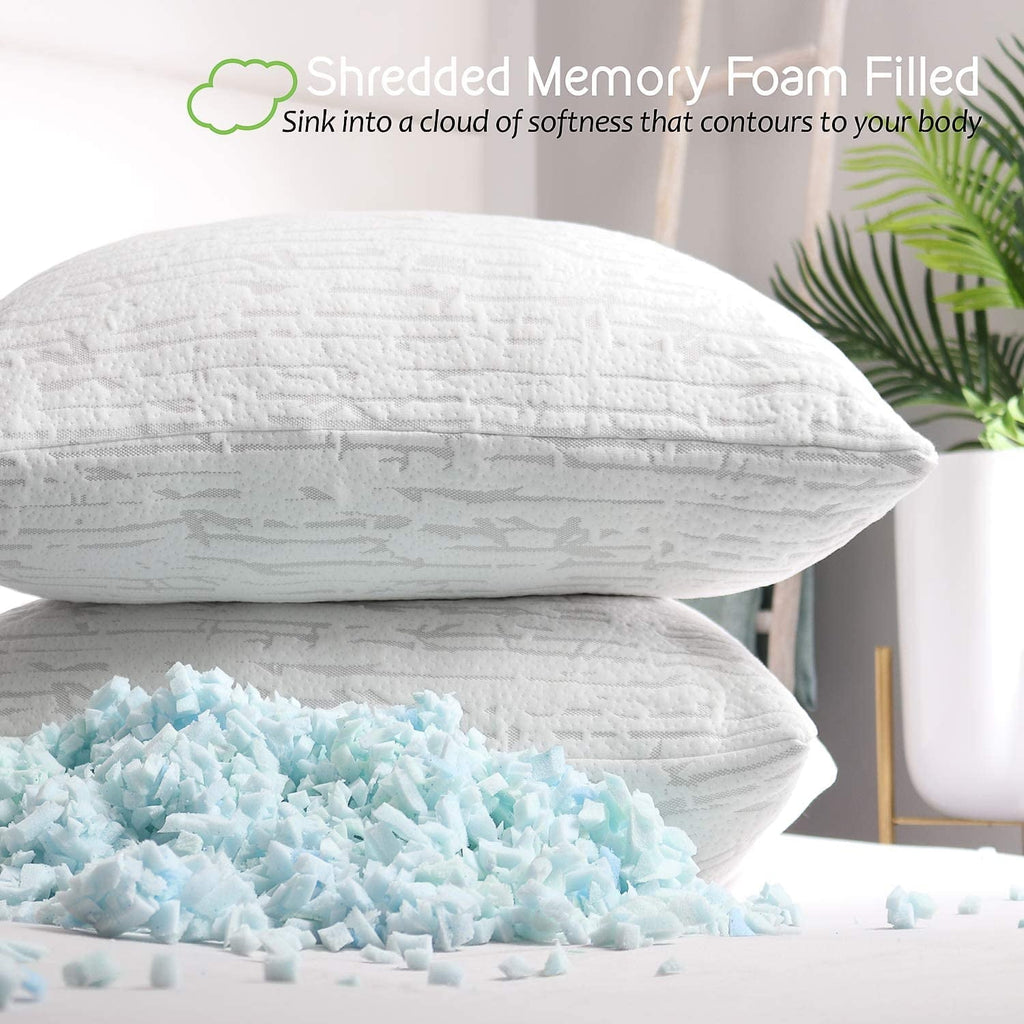 Bed Pillow, Bamboo Pillows for Bed, Queen Size Pillows