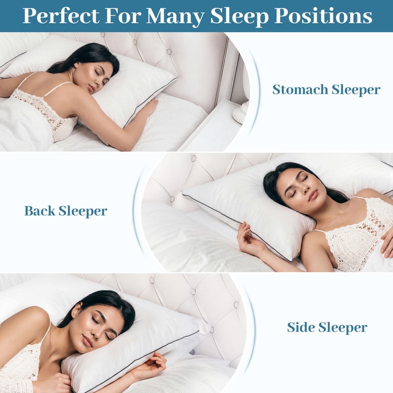 Pillows Queen Size Set of 2, Bed Pillows for Side, Back and Stomach Sleepers, Super Soft Down Alternative Filling, Lu...
