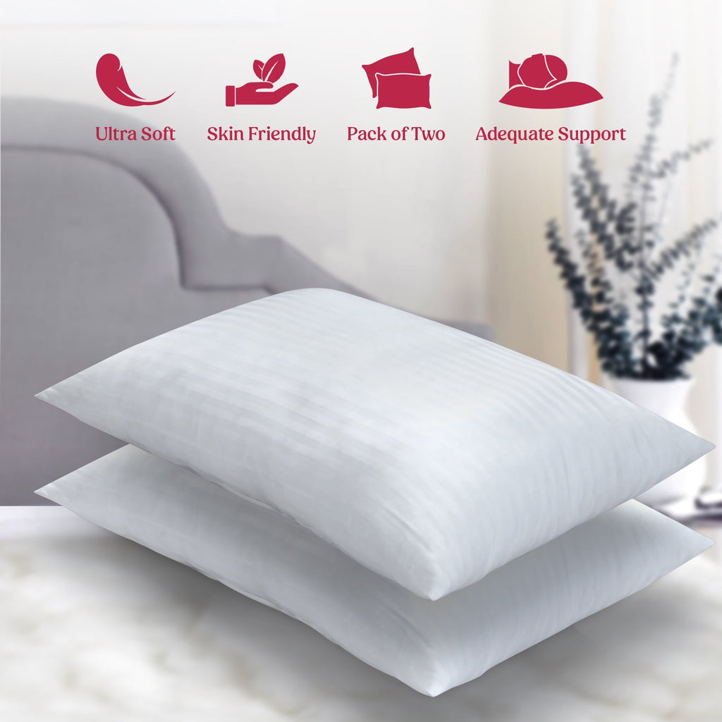 King Bed Pillows Set of 2- Comfortable Breathable Bed Pillows for Sleeping (White, 20x36)