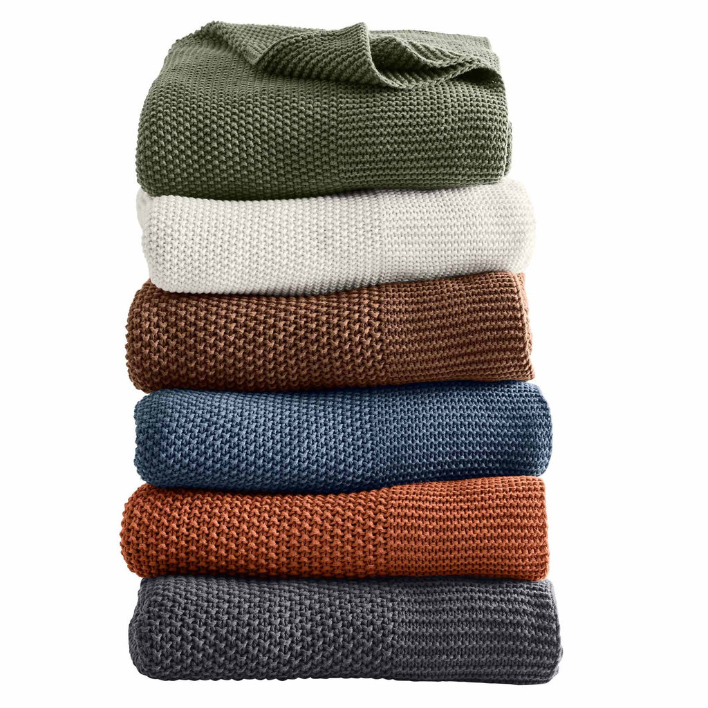 Chunky Knit Papyrus Throw, Cotton-Blend, 50"x60", 2.3 lb, All Ages