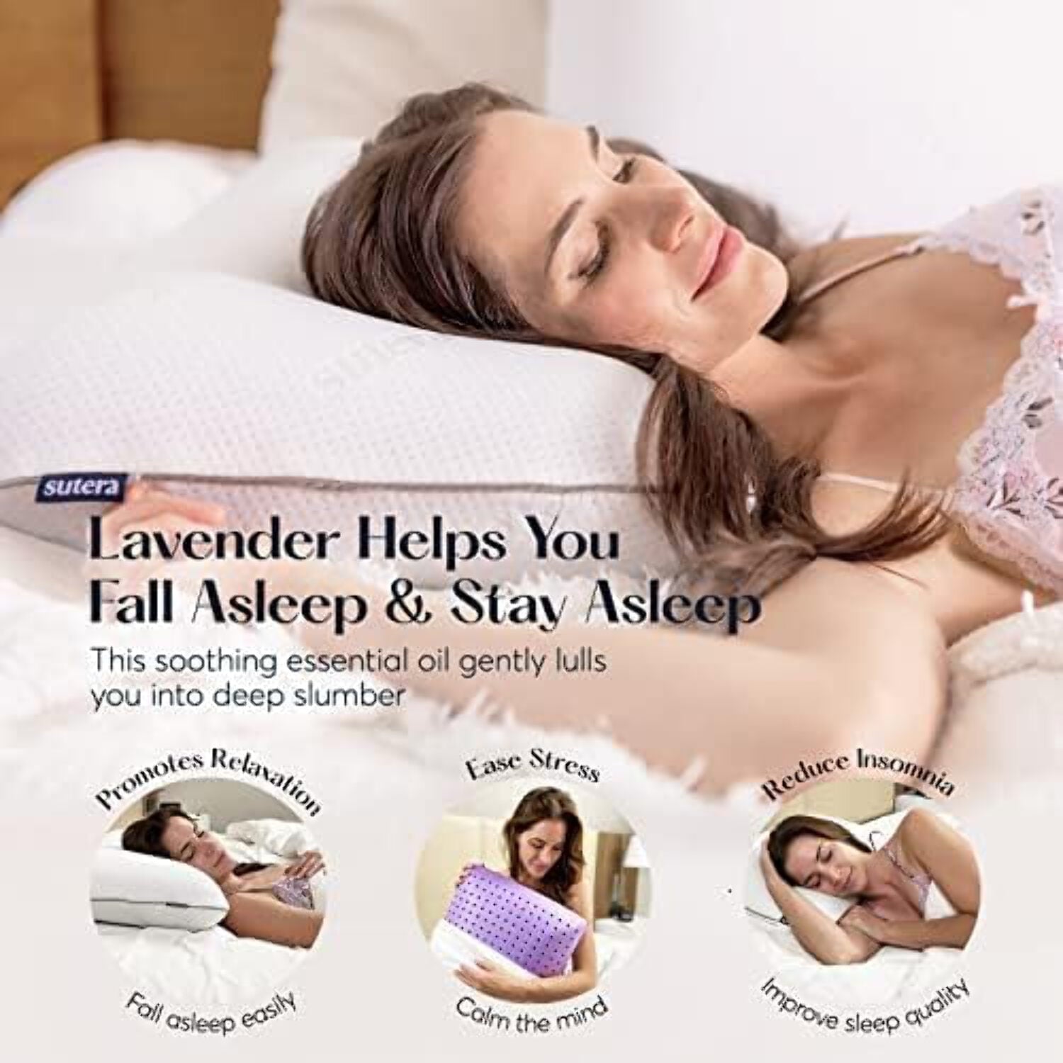 Plush Zen Bed Pillow, Lavender Scented Cooling Adaptive Memory Foam Queen