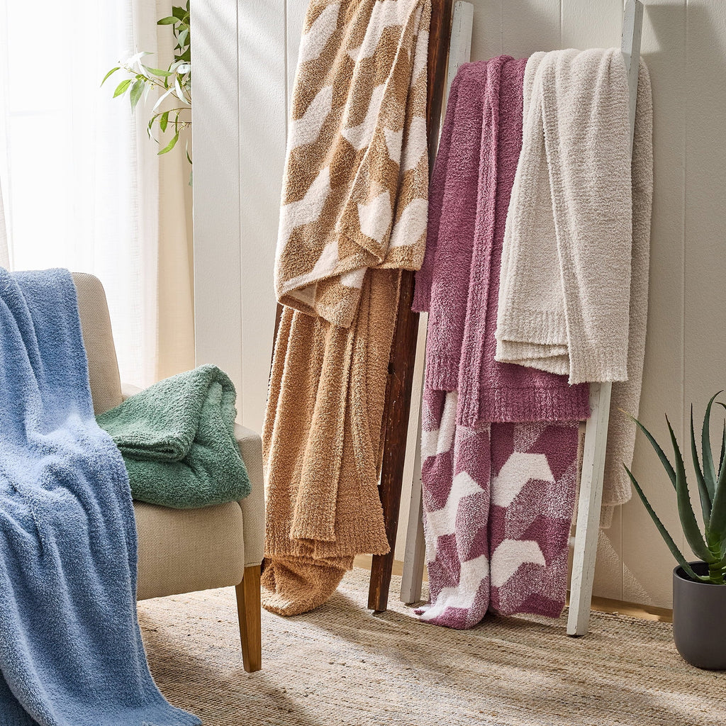 Beige Cozy Knit Throw, 50" x 72"