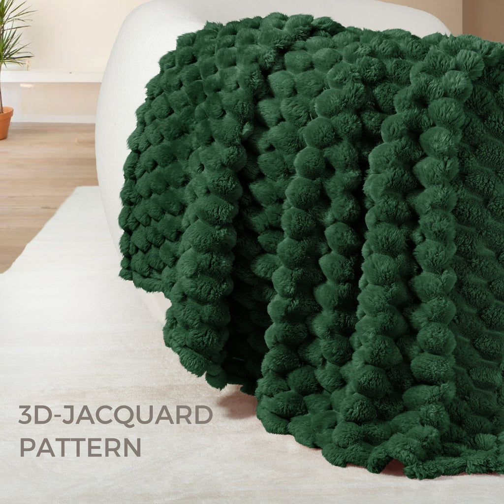 50"x60" Throw Blanket for Couch with Expanded 3D-Jacquard Pattern, Fuzzy Soft Cozy Exquisite Blankets or All Season, ...