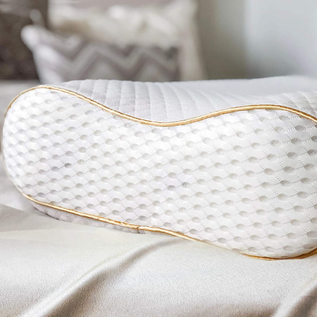 Queen Memory Foam Pillow + Extra Pillowcase, Bed Pillow for Neck & Shoulders for Adult