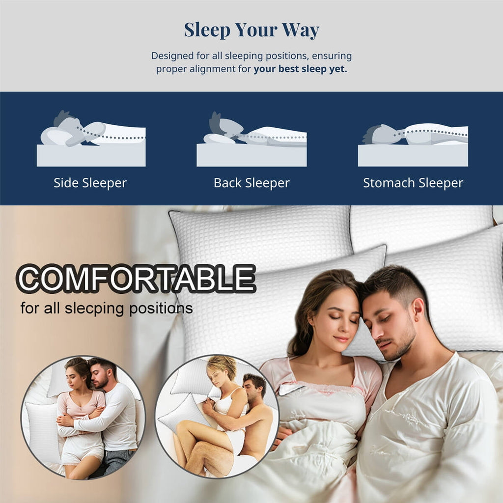 Pillows King Size Set of 2, Hotel Quality, Down Alternative Gusseted Bed Pillows for Side, Back, or Stomach Sleepers,...