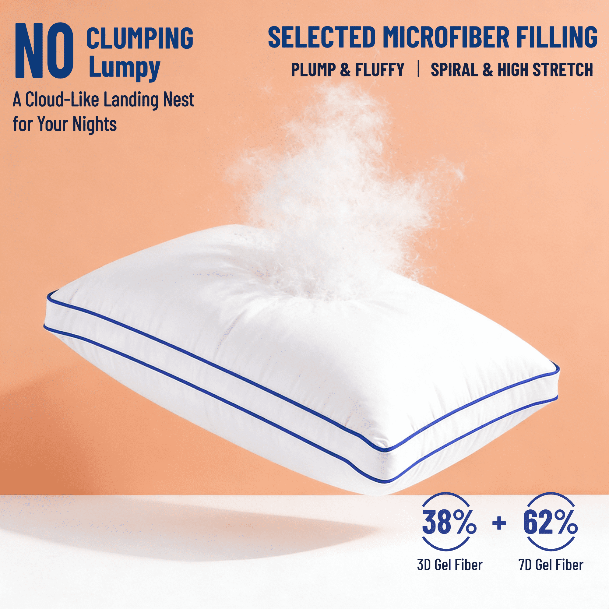 Pillows Queen Size Set of 2 Bed Pillows 2 Pack Down Alternative Hotel Pillows for Side Sleepers and Back Sleepers Gus...
