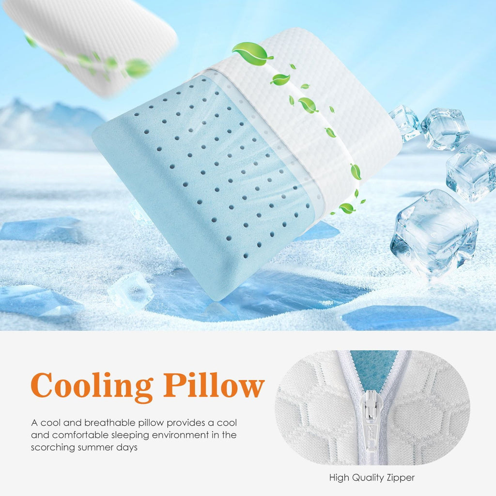 Memory Foam Pillow, Standard Size Pillows for Sleeping, Bed Pillow Soft and Comfortable, 1 Pack