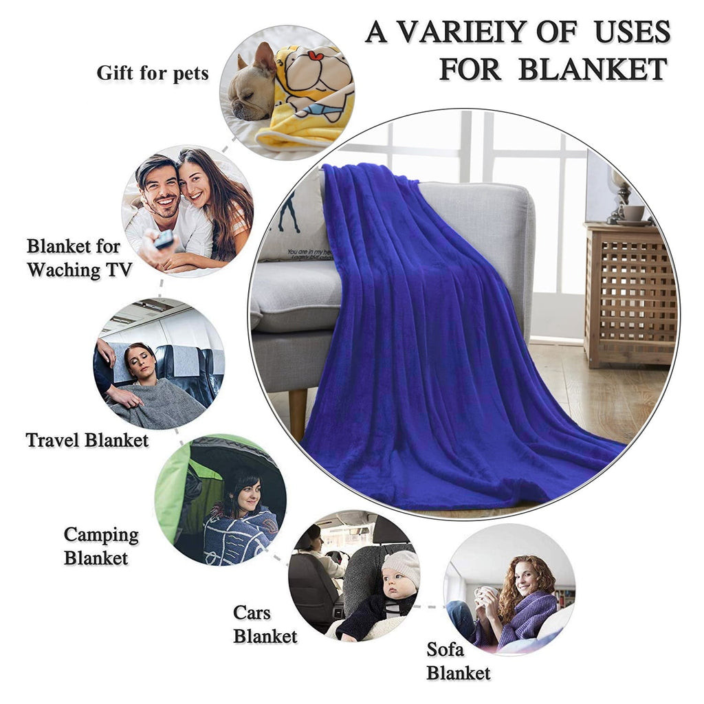 Large Navy Fleece Throw Blankets, Throw Size Soft Fuzzy Blanket for Women Men and s, All Season Lightweight Microfibe...