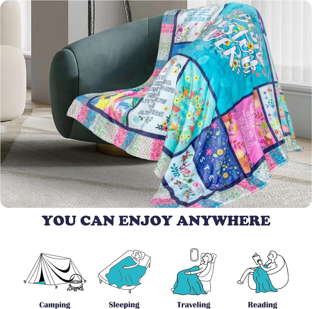 Sister Gifts Blanket for Birthday, Mother's Day, Christmas - Big Sister Gift Ideas