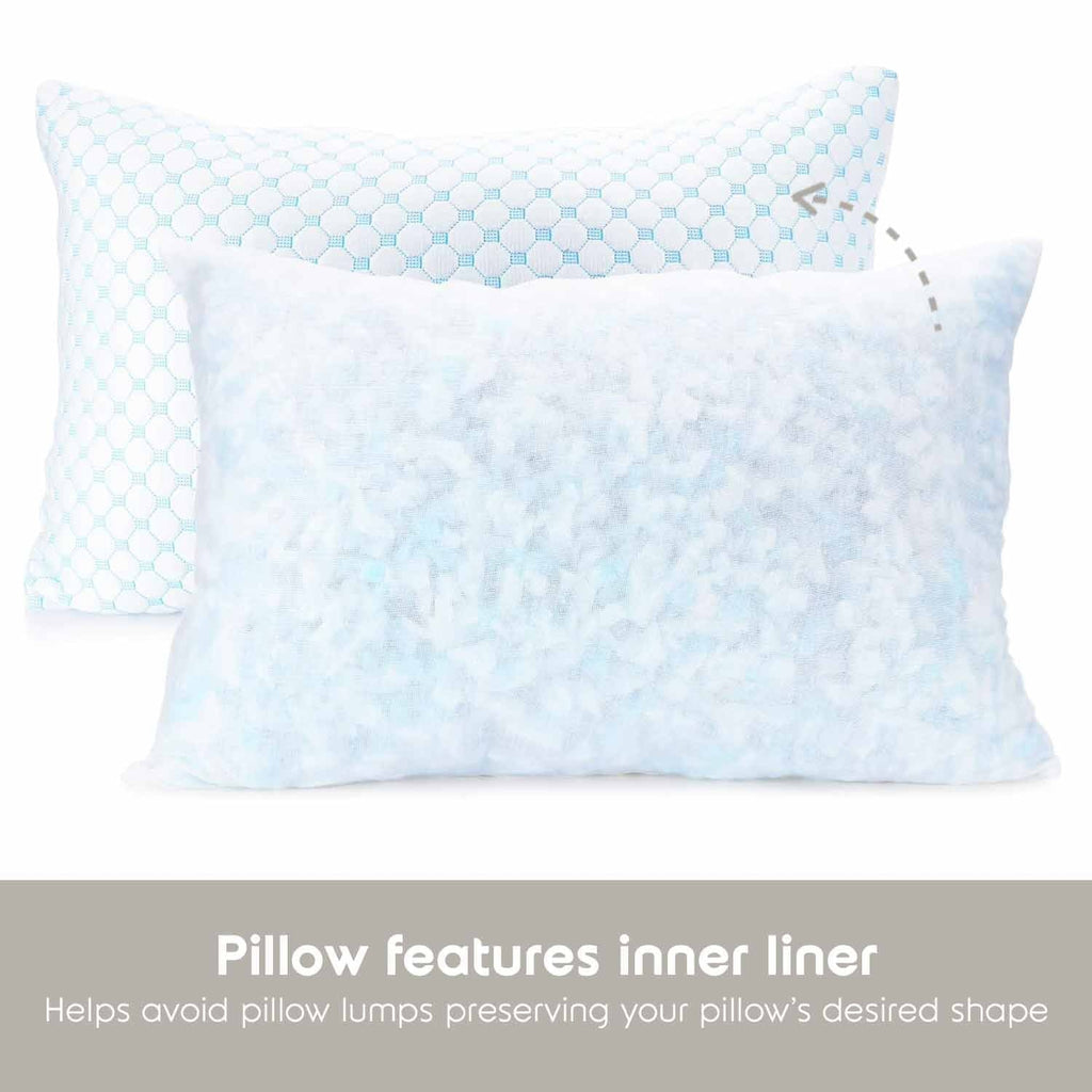 Cooling Pillows for Bed, Memory Foam Bed Pillow, Queen Pillows 20” X 28”, 2 Pack