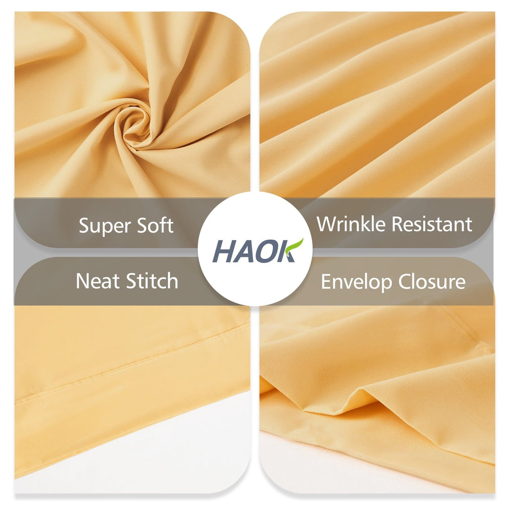 Solid Print Pillow Cases, King, Beige, 2-Pieces