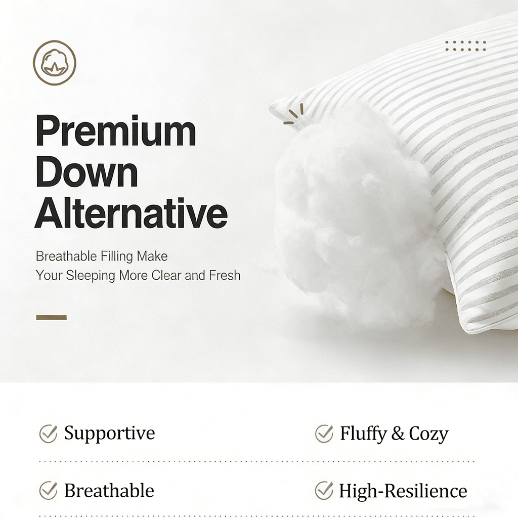 Pillow for Bed Standard Size Set of 2 ,Down Alternative Pillows for Sleeping 20x26inch, Luxury Hotel Pillow for Back,...