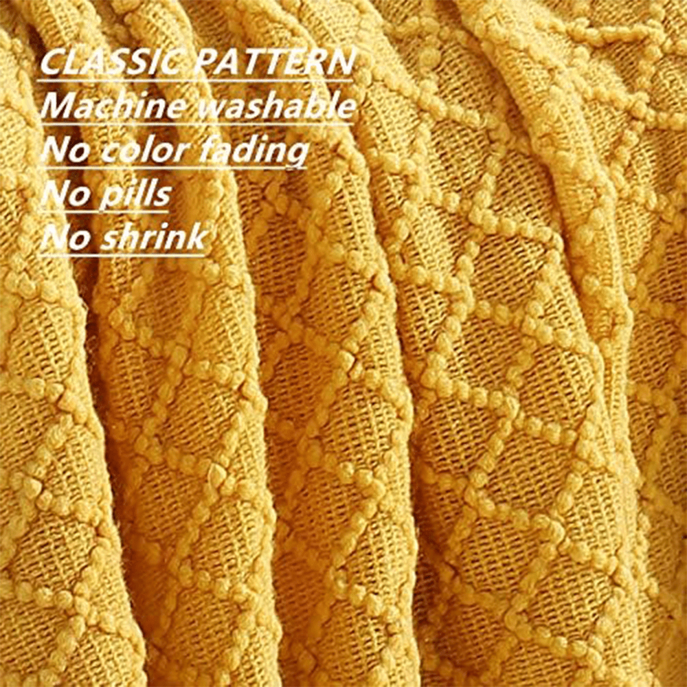 Decorative Soft Spring Summer Fall Throw Blanket ,for Couch Sofa Chair Bed,50''X60'',Mustard Yellow