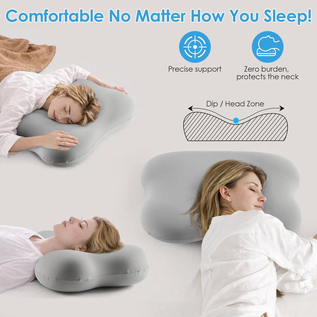 Cervical Pillow Orthopedic Cervical Pillow for Neck Pain Relief, Memory Foam Bed Pillow with Pillowcase, Contour Bed ...
