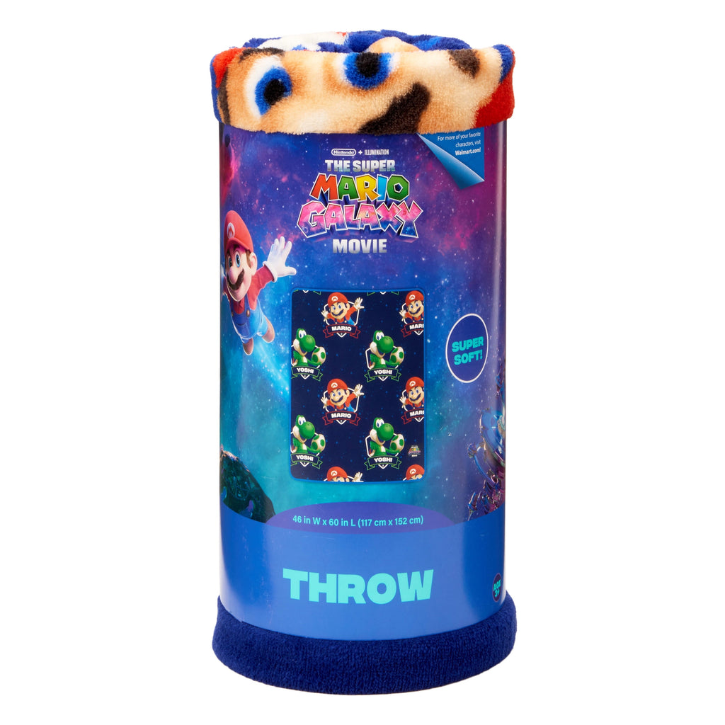 Galaxy Movie Kids Blue Print Fleece Throw Blanket, 46 x 60