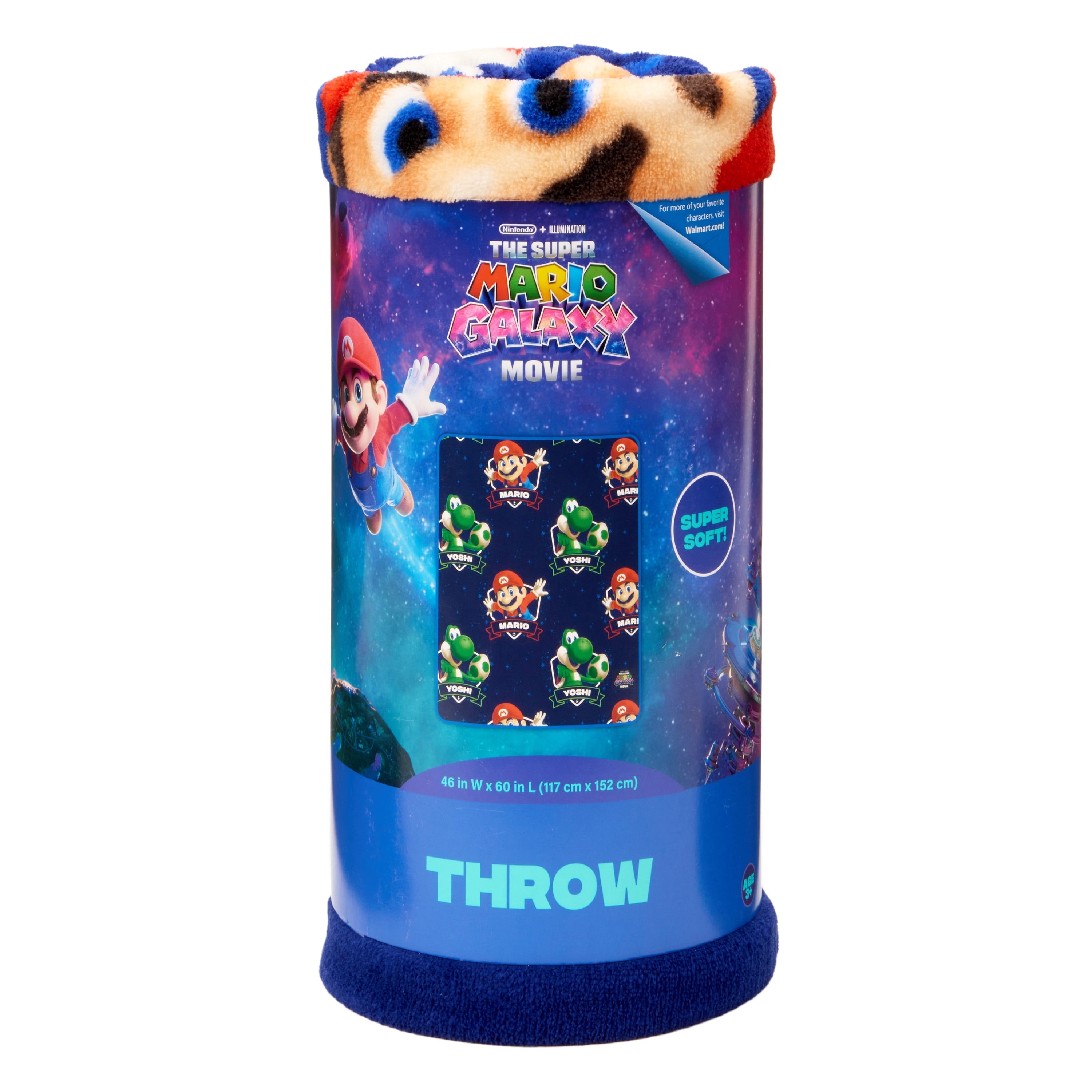 Galaxy Movie Kids Blue Print Fleece Throw Blanket, 46 x 60