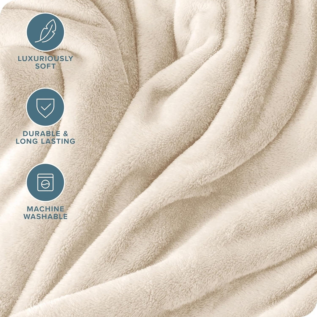 Throw Blanket, 50x60 inch Soft & Warm Blanket for Sleep Snap, Lightweight Reversible Bed Blankets and Cozy Throws for...