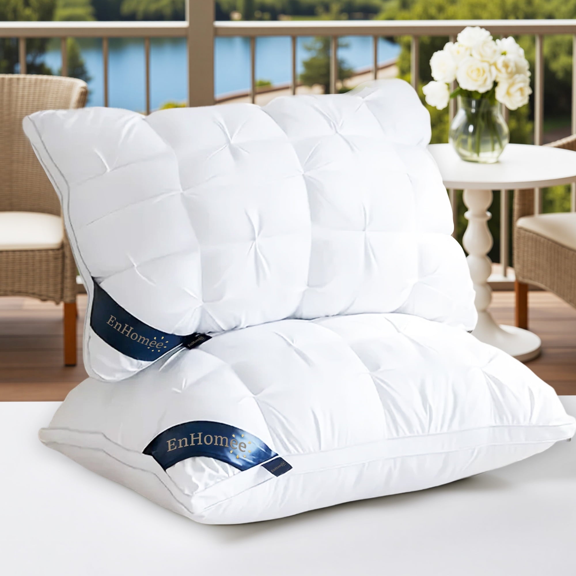 2-Pack Luxurious Hotel-Quality ,Resistant to Flattening, All-Season,White
