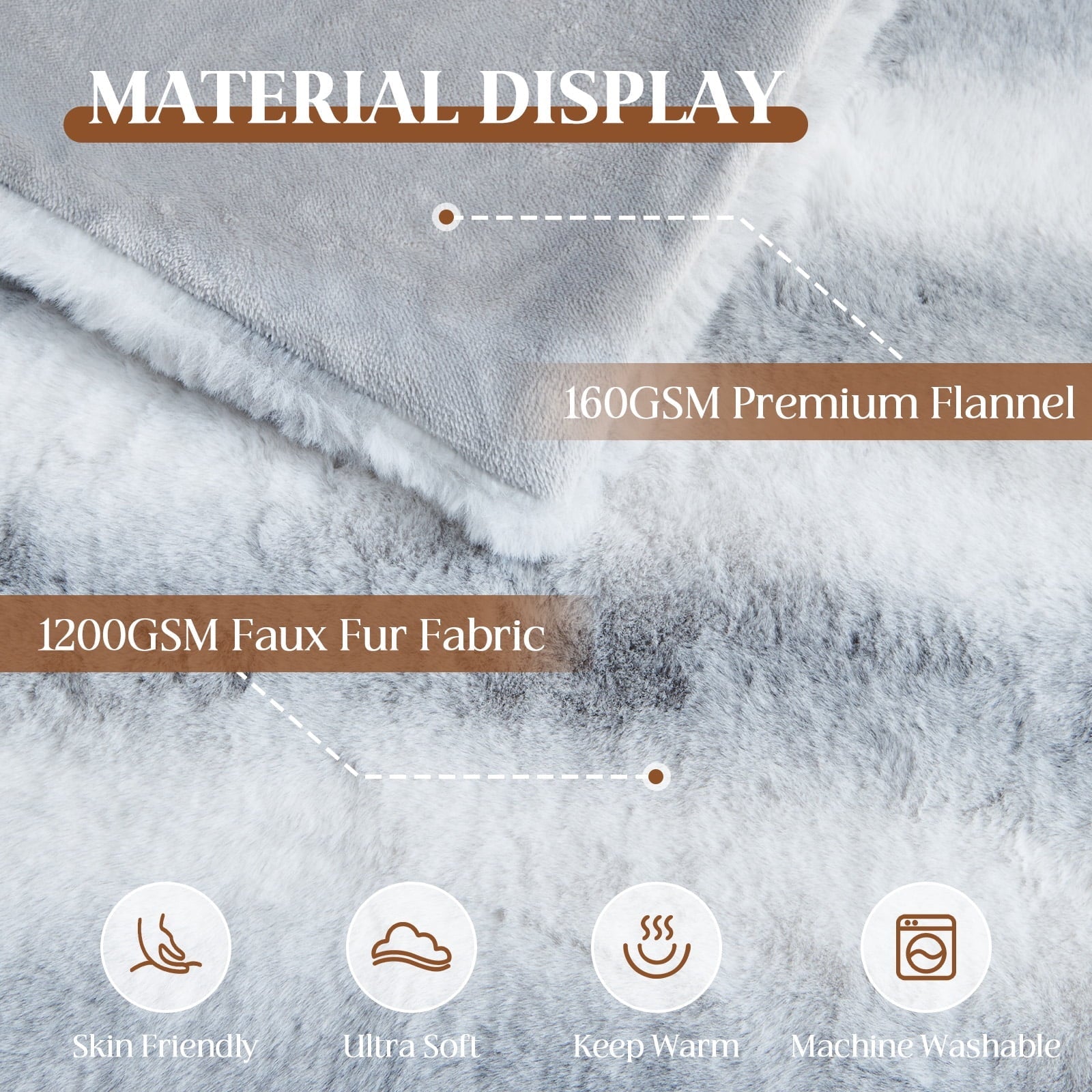 Luxury Faux Fur Throw Blanket for Bed Super Thick Warm Fuzzy Blankets for Bedroom Living Room, 60" x 80", White