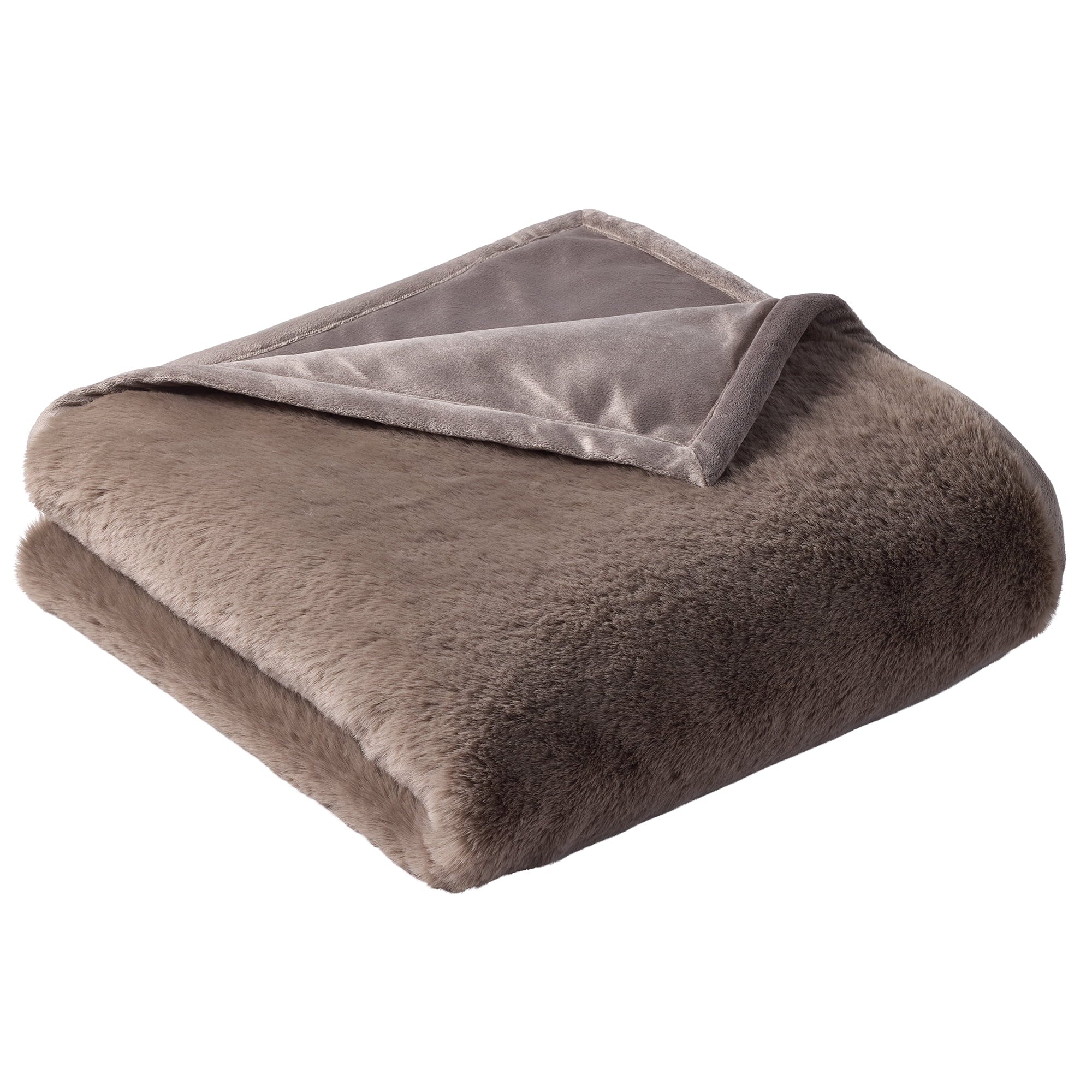 Grey Faux Fur Ultra Soft Luxury Oversized Throw Blanket 50" x 72", Grey Bisque