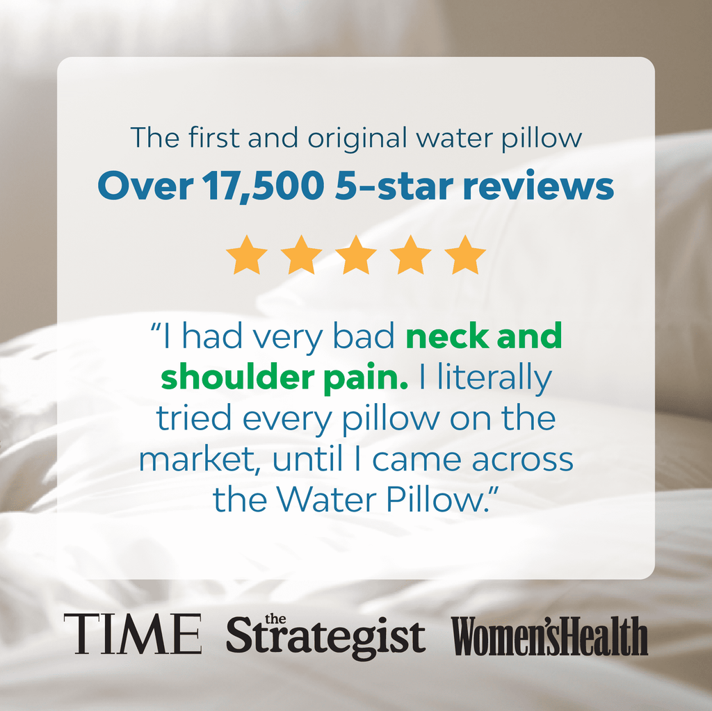 Memory Foam Water Pillow - Adjustable Pillow for Neck Pain Relief, Pillow for Side, Back, and Stomach Sleepers, The O...
