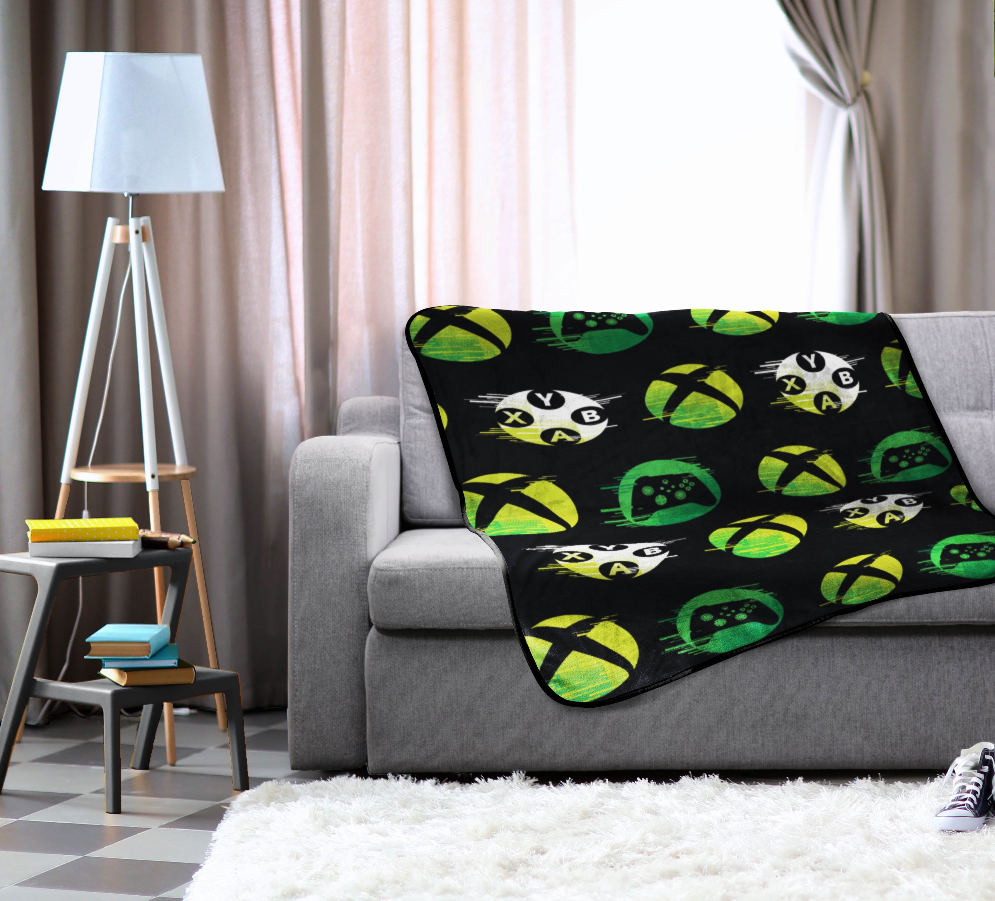 Head Glow In The Dark Kids Throw Blanket, 46 x 60, Microfiber, Black