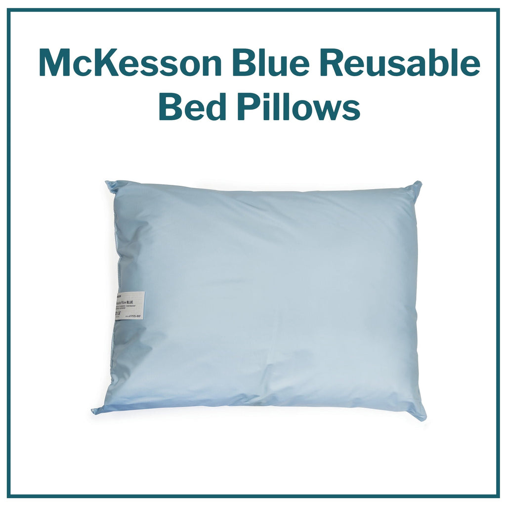 Reusable Water-Resistant Soft Polyester Fill Blue Bed Pillow, 19" x 25", 1 Ct