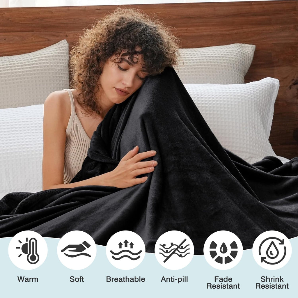 Throw Size Blanket, Luxury Plush Cozy Fuzzy Fleece Blanket, Super Soft Warm Big Lightweight Throw Blanket All Seasons...
