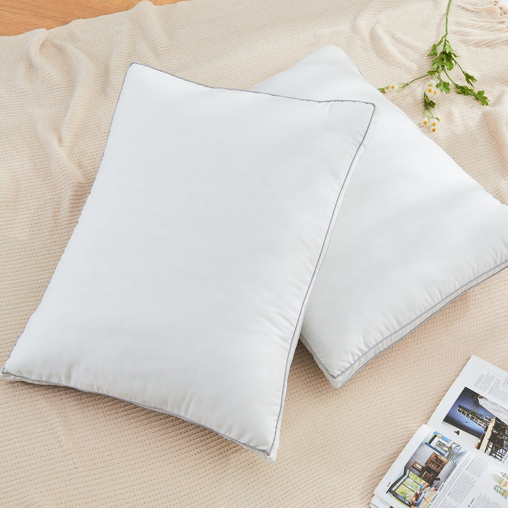 2 Pack Pillows for Bed, Standard Size Pillows Insert for Side and Back Sleepers, Soft Down Alternative Microfiber Fil...