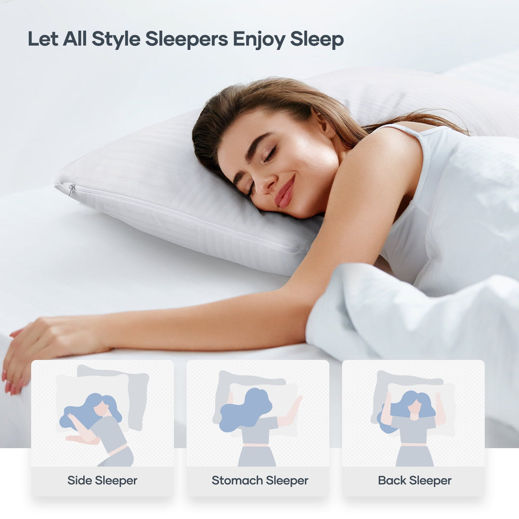 Shredded Memory Foam Pillow 2 Pack Pillow for Bed, Side, Back and Stomach Sleepers, CertiPUR-US Certified 28"x20"