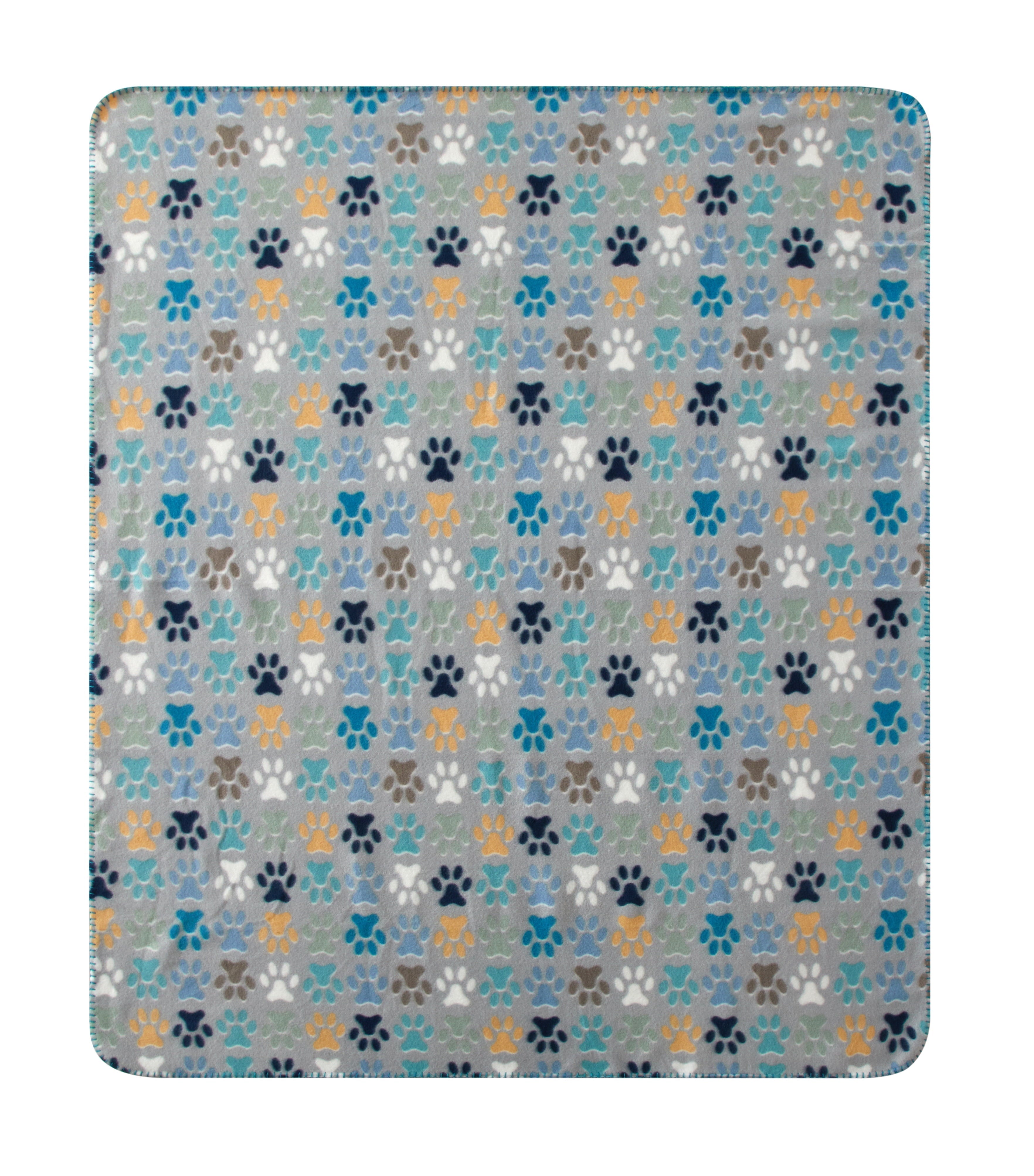 Cozy Fleece Throw Blanket, Gray Paw 50" x 60", All Ages