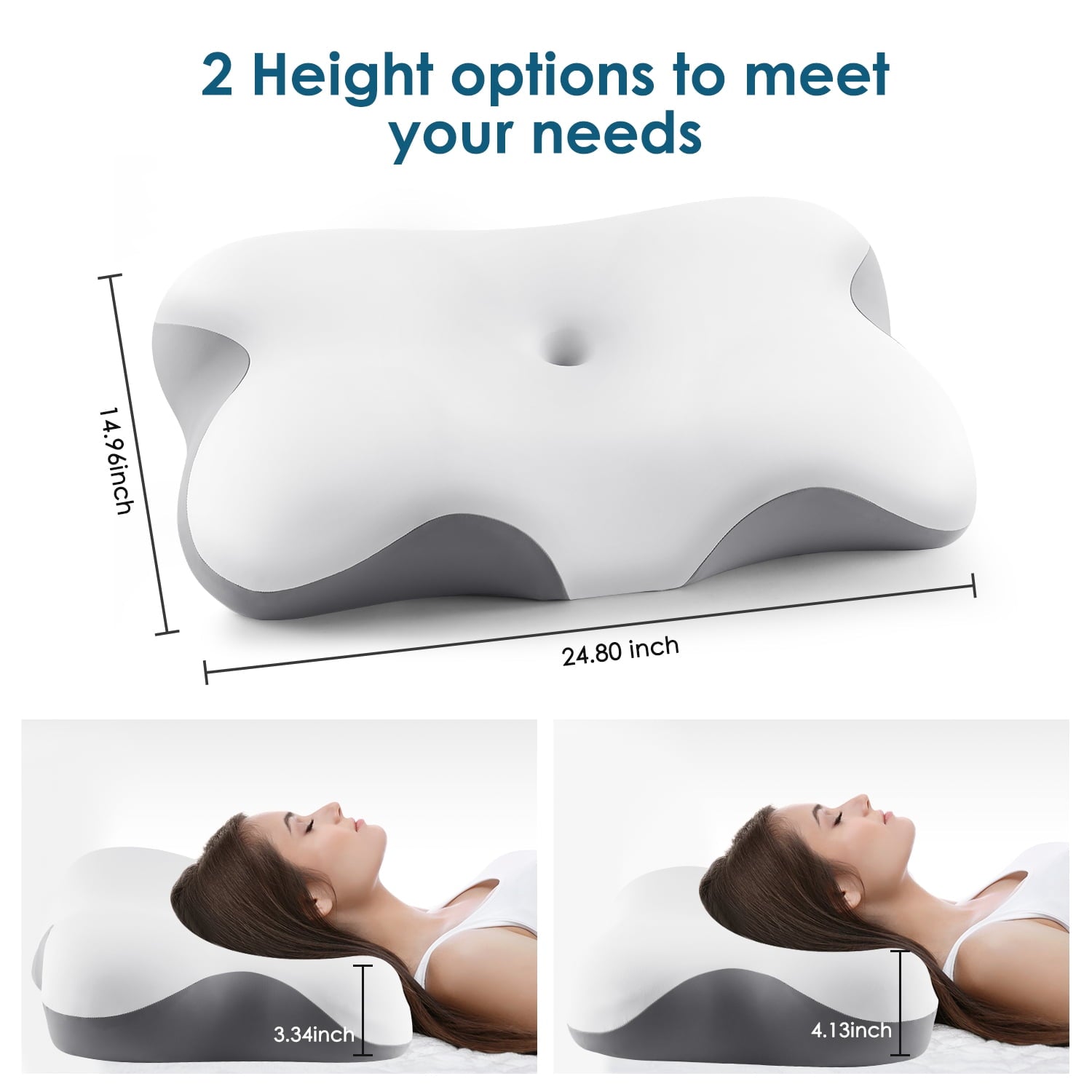 Memory Foam Bed Pillow for Pain Relief,Ergonomic Memory Foam Pillows for Sleeping for Side Back Stomach&Sleepers with...