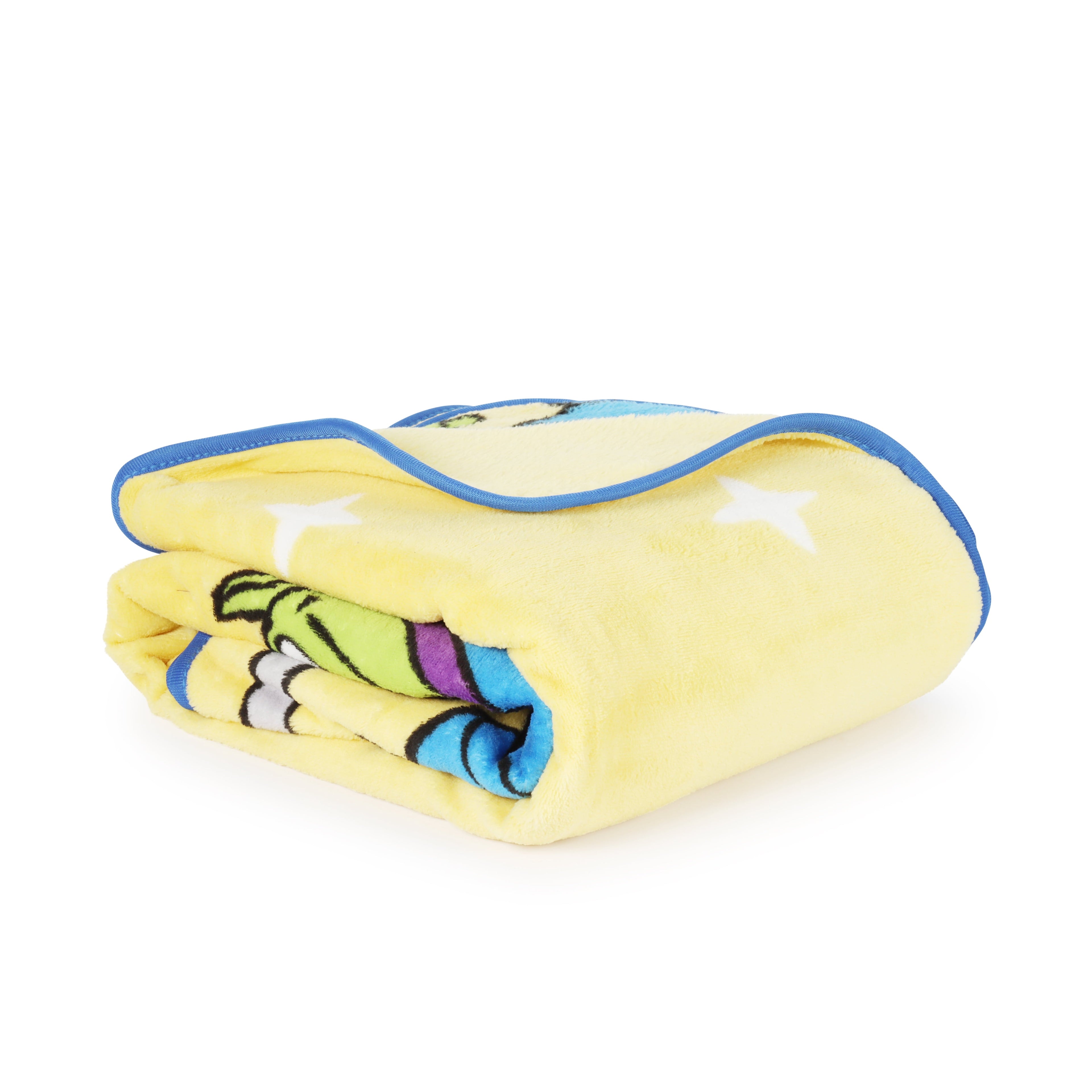Space Kids Throw Blanket, Soft Coral Fleece, Yellow, 46" x 60"