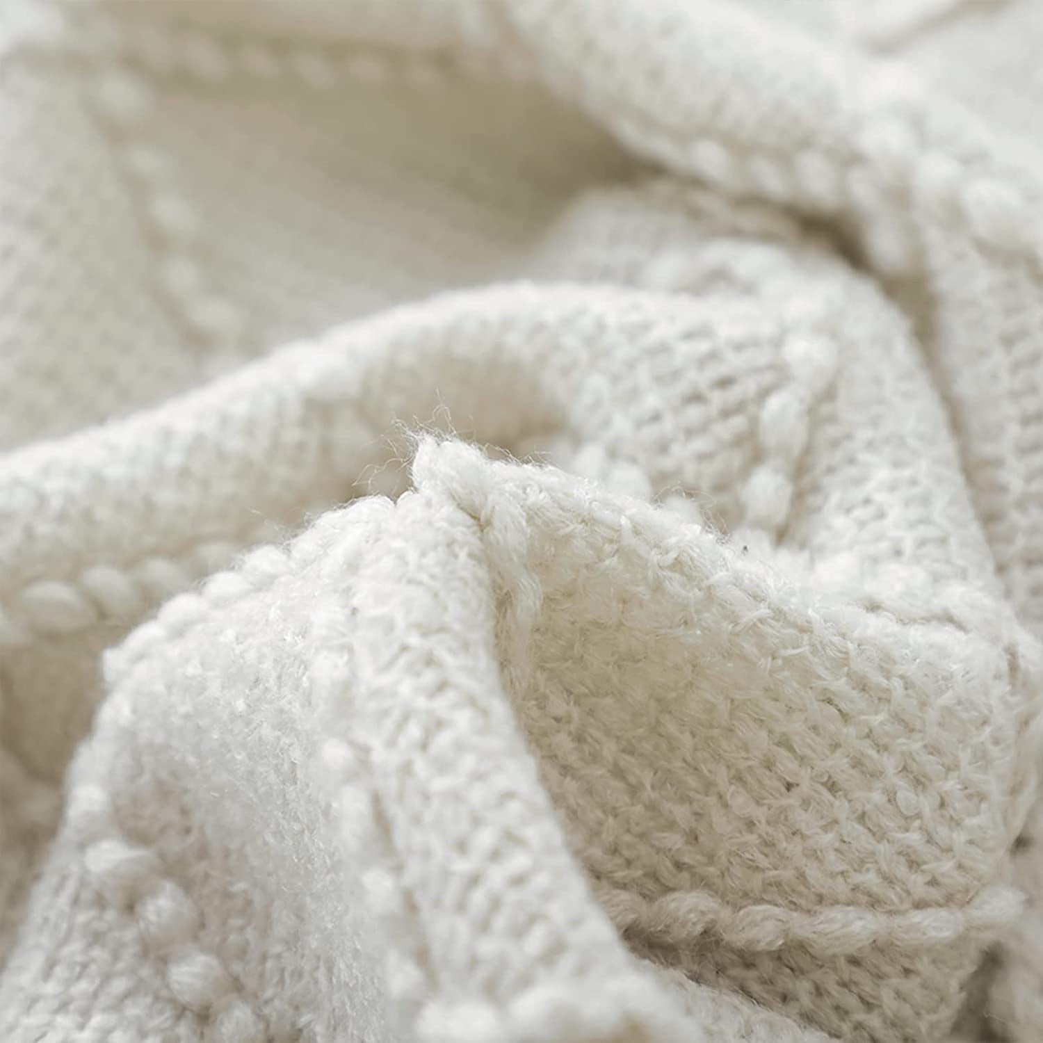 Rhombus Beige Throw Blanket, Soft and Lightweight, 50"x 60"