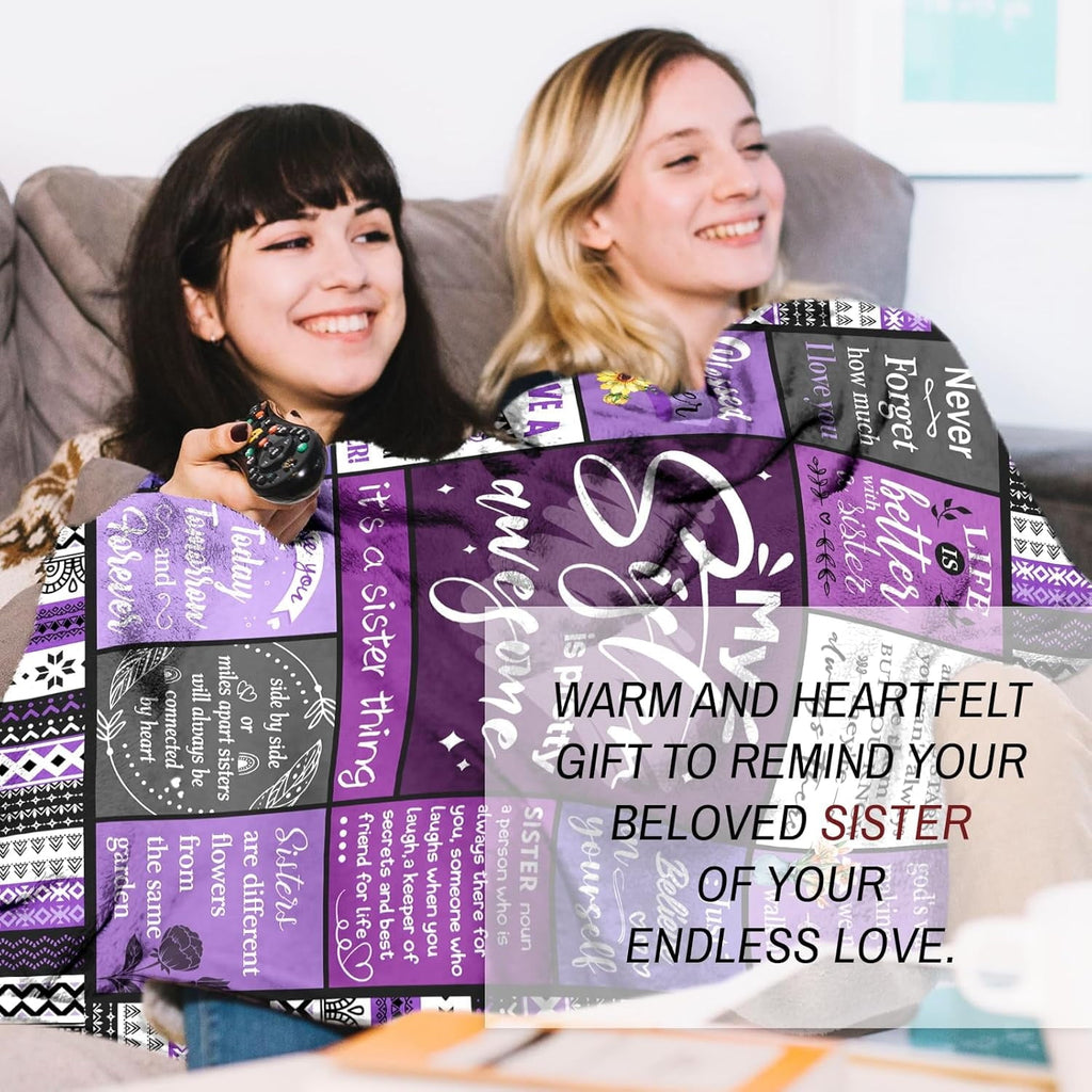 Sister Gifts Blanket, Sister Gifts , Happy Birthday Gifts for Sister, Unique Sister Gifts for My Dear Sister on Mothe...