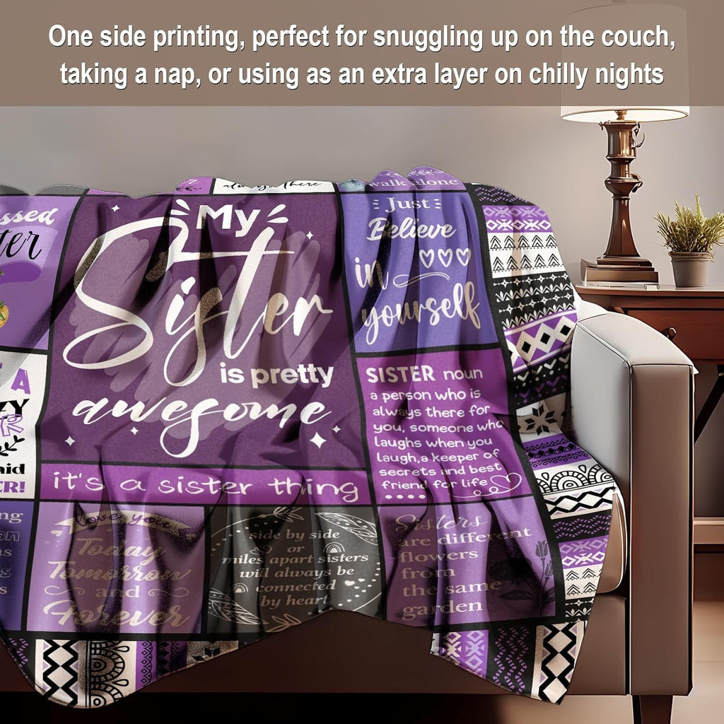 Sister Gifts Blanket, Sister Gifts , Happy Birthday Gifts for Sister, Unique Sister Gifts for My Dear Sister on Mothe...