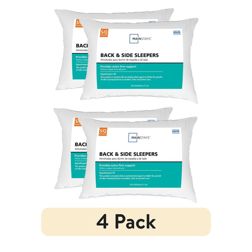 (2 pack) Back & Side Sleeper Bed Pillow, Standard/Queen - Extra Firm Support (4 Pack)