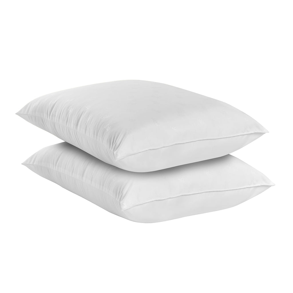 Cotton Fresh Bed Pillow, S/Q, White- 2 Pack Antimicrobial Allergy Defense Fabric