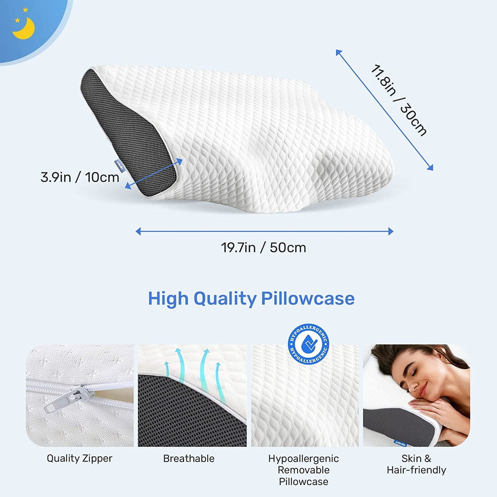 | Cervical Memory Foam Bed Pillow Standard | Neck, Shoulder Pain Relief | Improves Sleeping