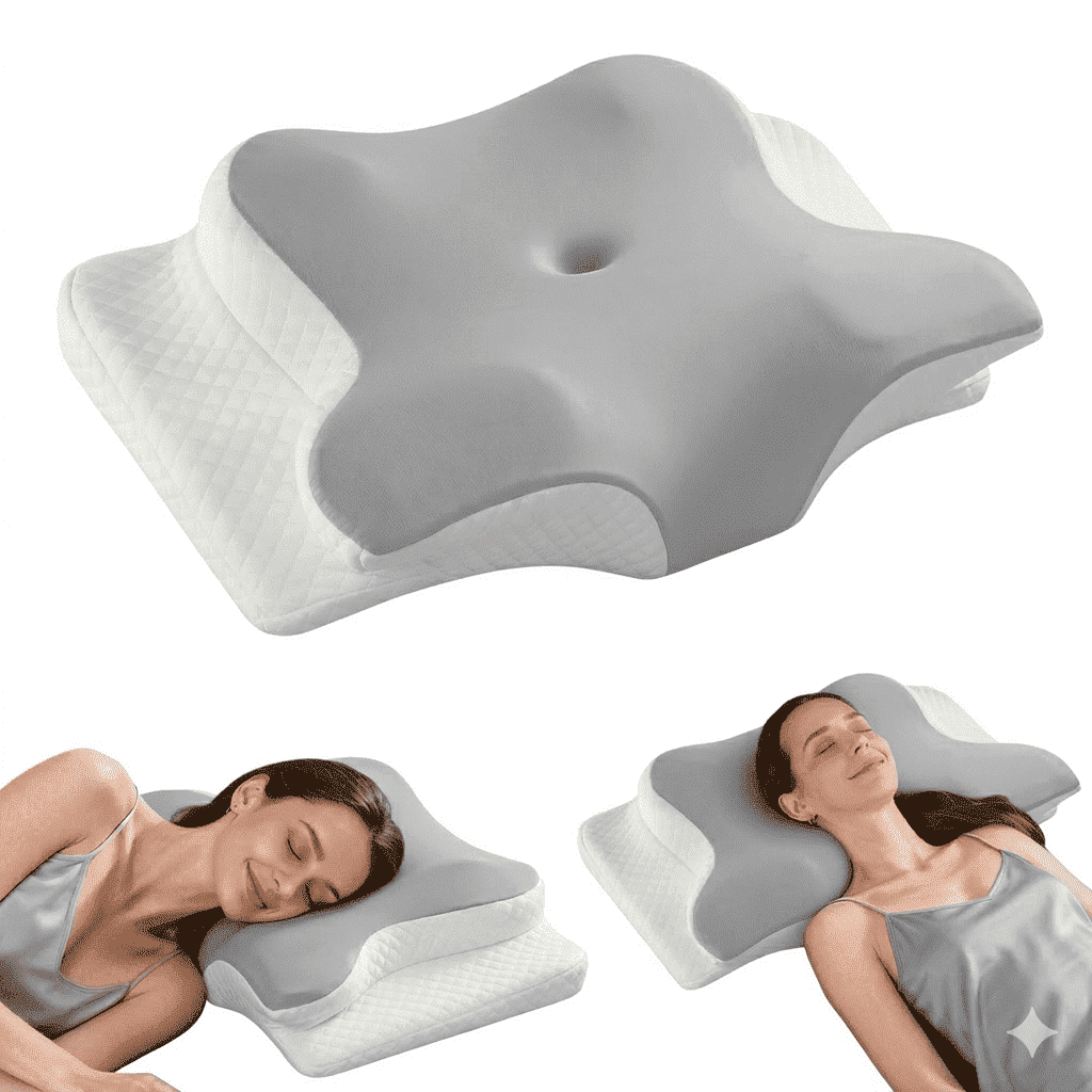 Memory Foam Contour Pillows - Neck Pain Relief, Orthopedic Cervical, Breathable Washable Cover
