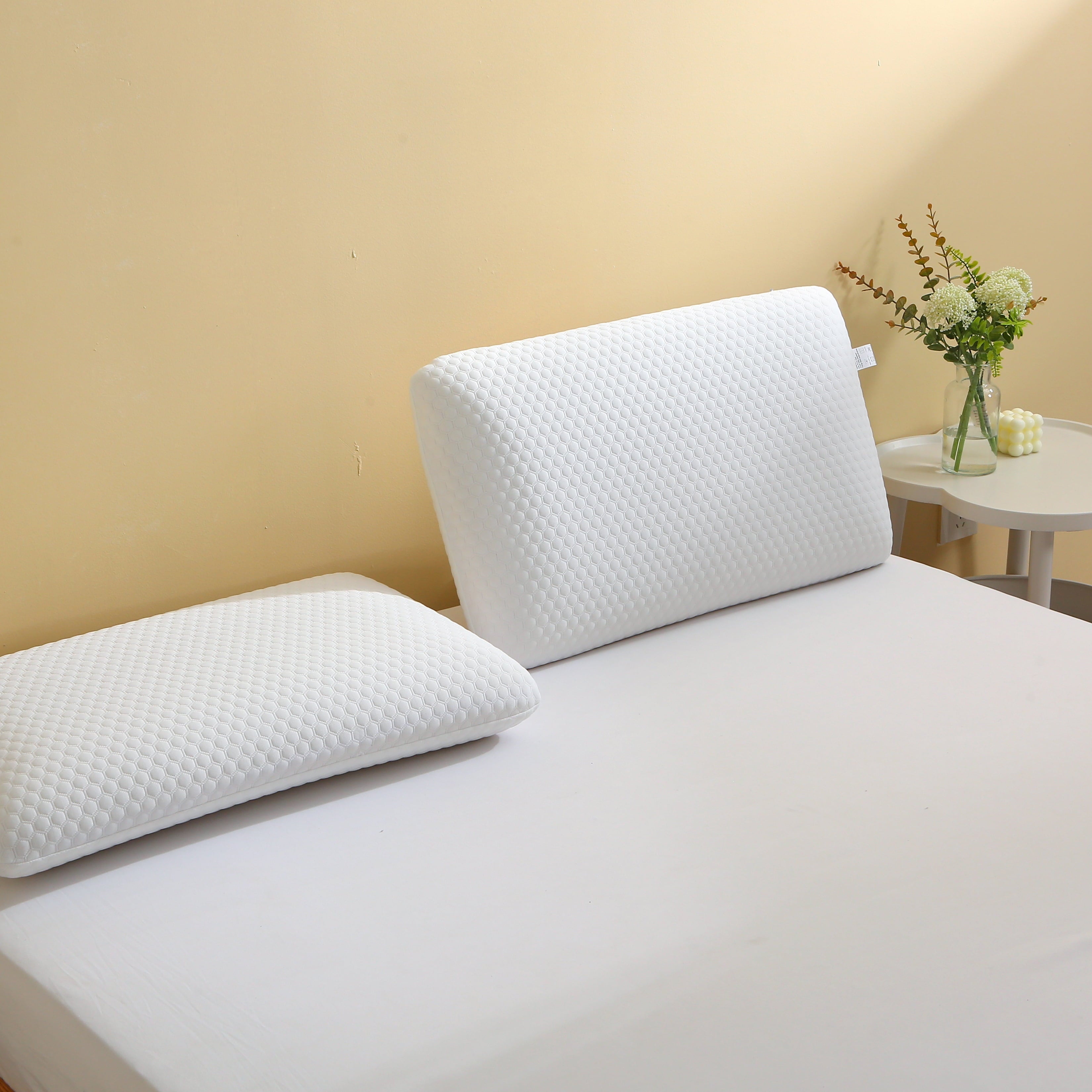 Memory Foam Bed Pillows, Pillow for Side and Back Sleeper, Pillow for Neck Pain Relief, Washable Removable Cover, Sof...