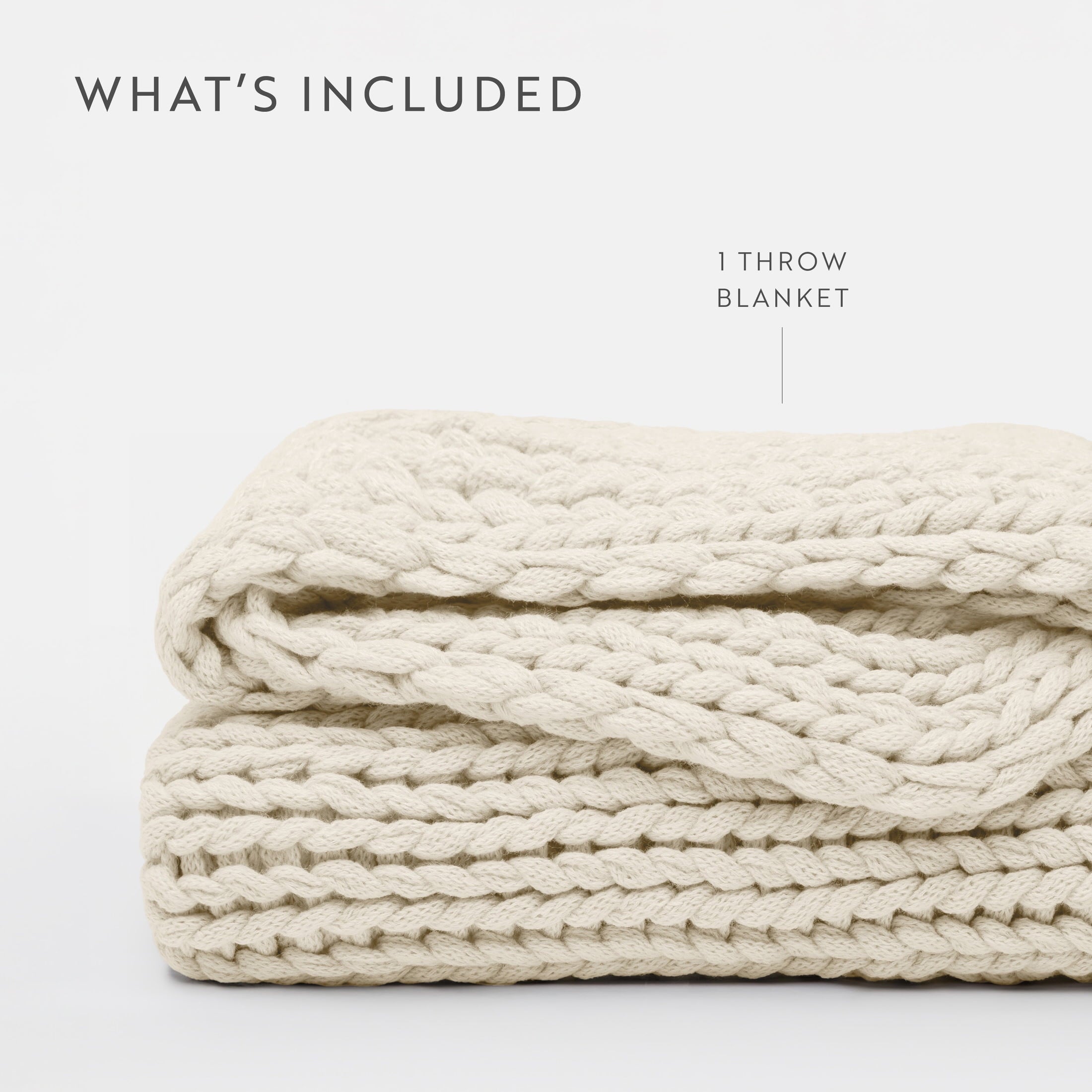 Soft & Cozy Chunky Hand-Knit Throw Blanket, Ivory