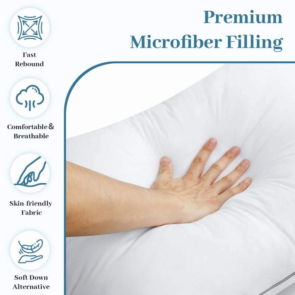 Pillows Queen Size Set of 2, Bed Pillows for Side, Back and Stomach Sleepers, Super Soft Down Alternative Filling, Lu...