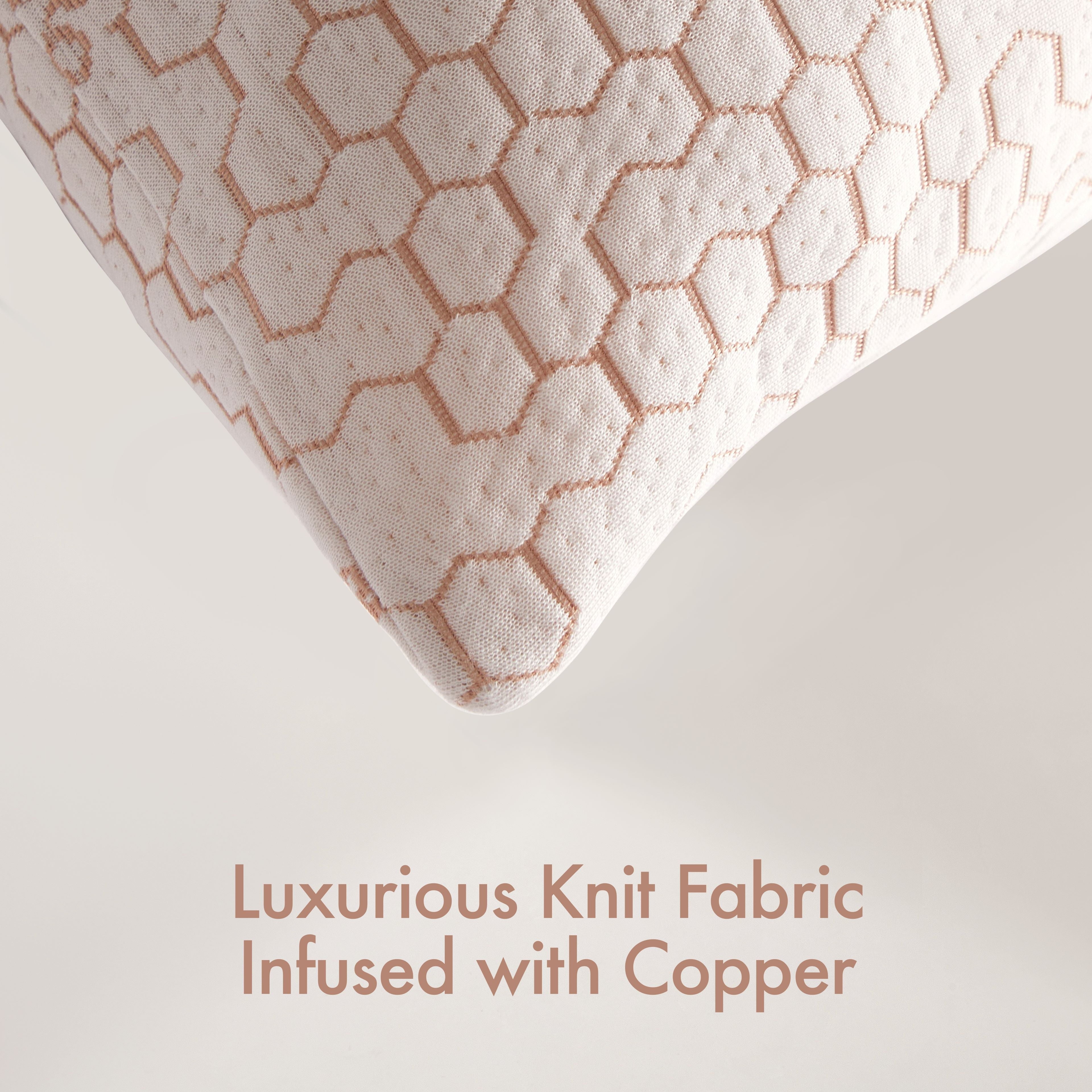 Cozy Copper Infused Bed Pillow Standard, White