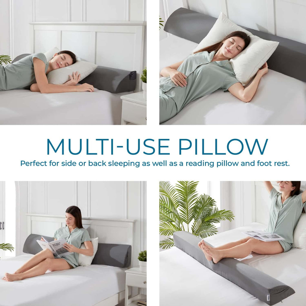 Bed Wedge Pillow for Headboard, Mattress Gap Filler Headboard Pillow, Queen Size